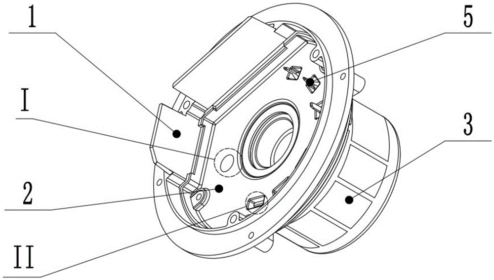 An overall encapsulation structure for stator components of an outer rotor motor