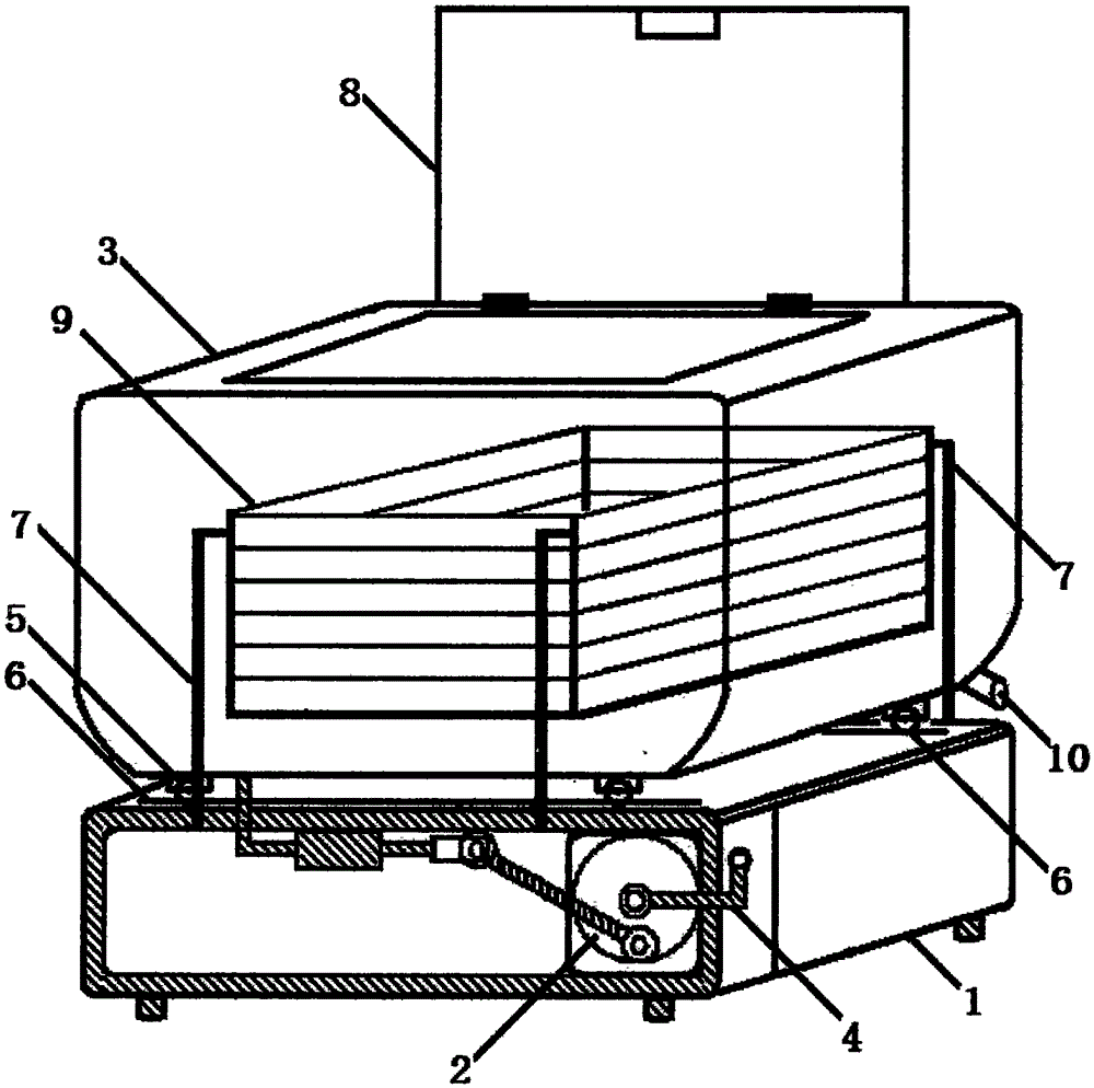 Hand-operated reciprocating household dishwasher structure