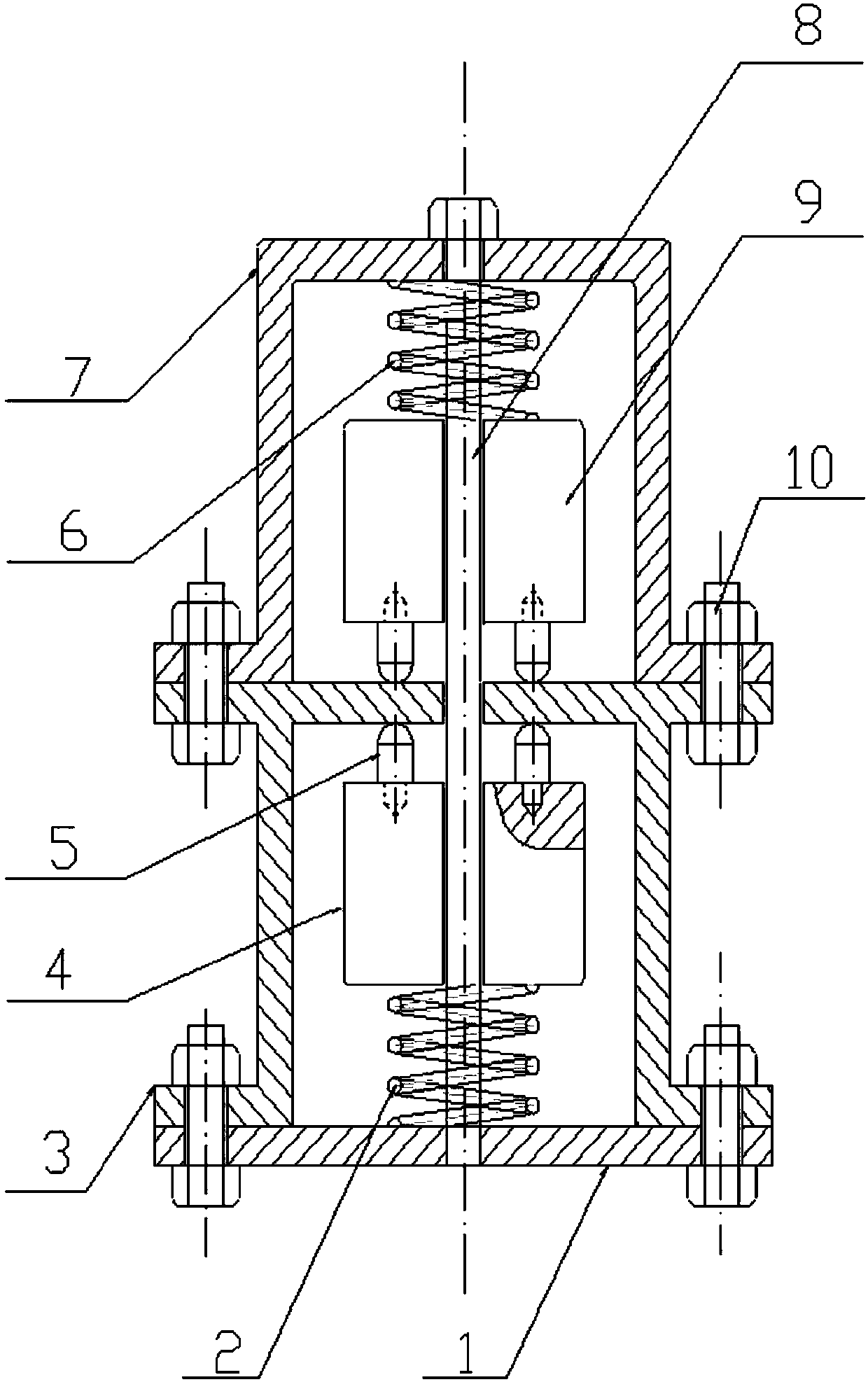 Two-degree-of-freedom collision nonlinear vibration-eliminating device