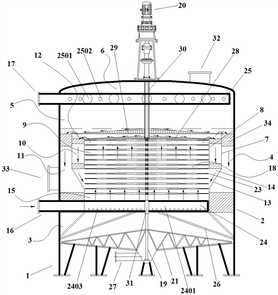 High-speed solid-liquid separation equipment of high-flow circulating granulation fluidized bed