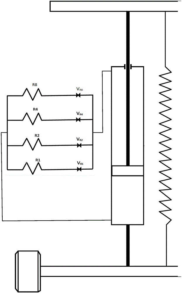 Parallel-serial capillary tube varying system inherent frequency vehicle shock absorber running method