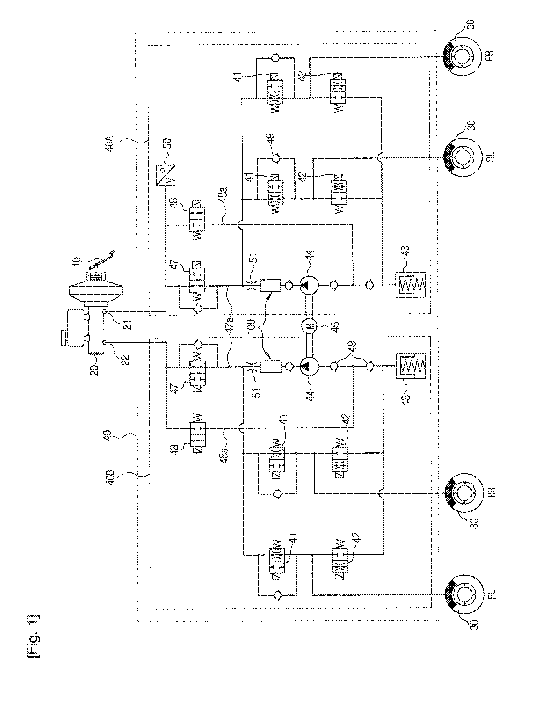 Pulsation damping device of hydraulic brake system