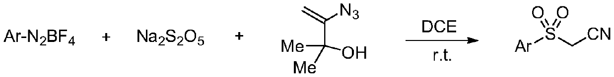 Preparation method of sulfonyl acetonitrile compound