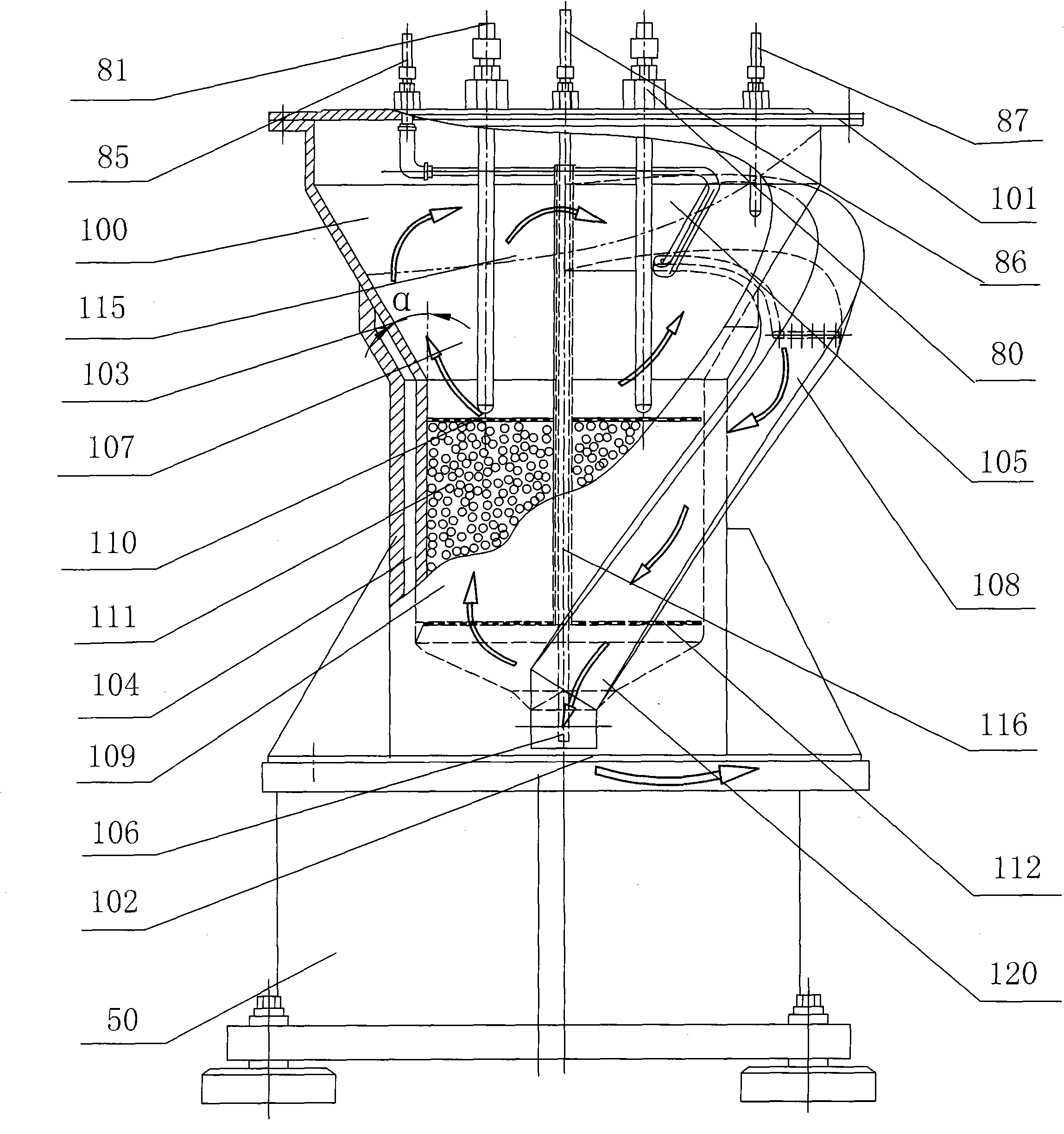 Jar external circulatory packed bed type cell reactor and method for cultivating animal cell