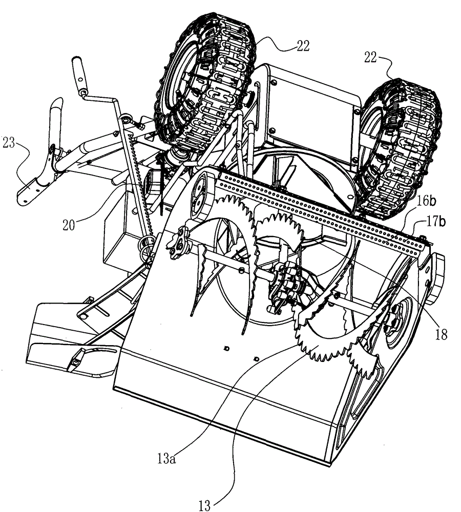 Improved gasoline two-step wheel self-propelled snow blower