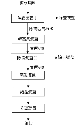 Method for removing magnesium in seawater potassium extraction process