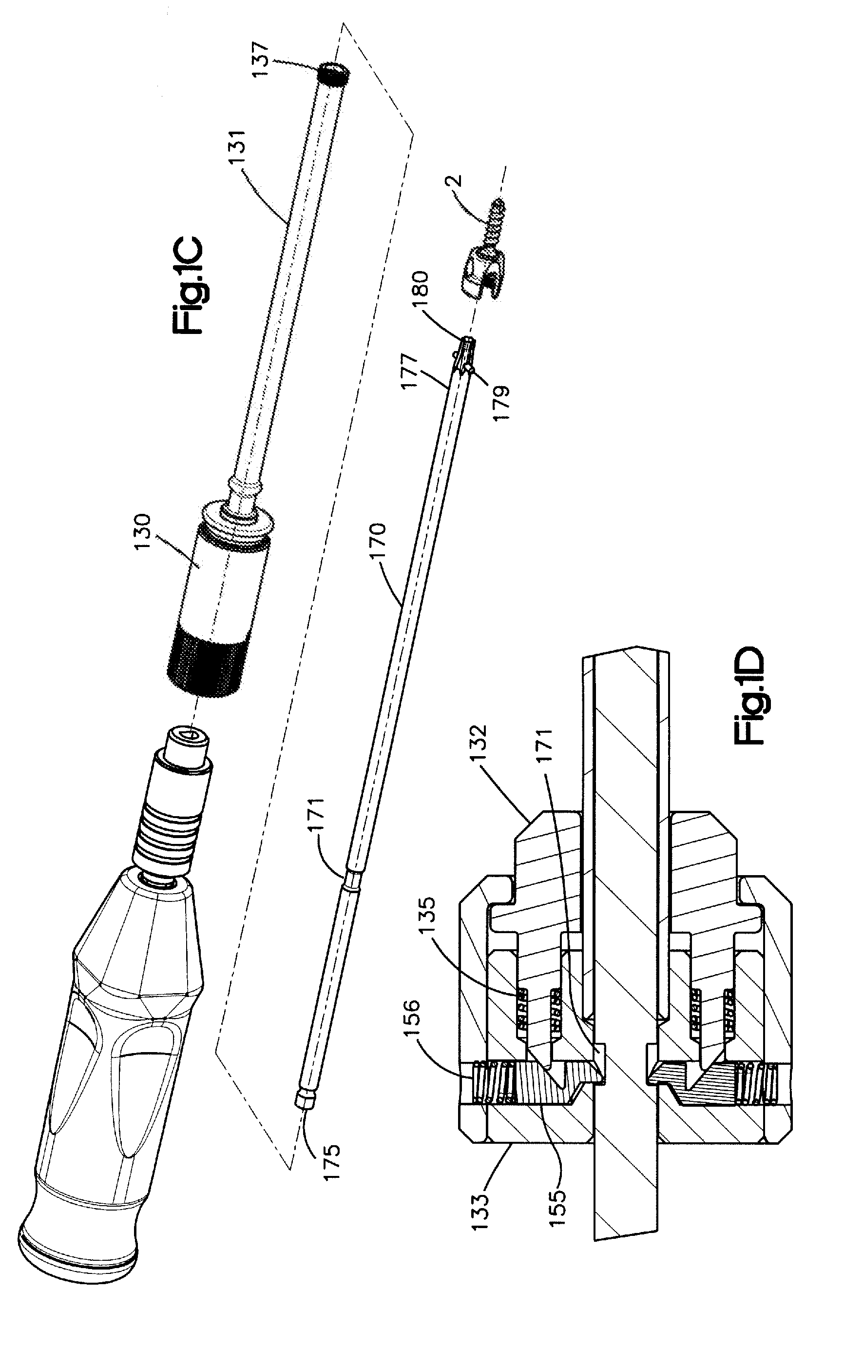 Push-off driver and method for inserting bone screws