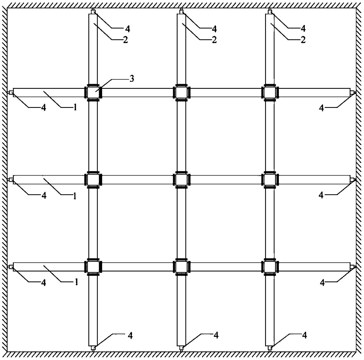 A dynamic control system and dynamic control method for a two-way steel support structure
