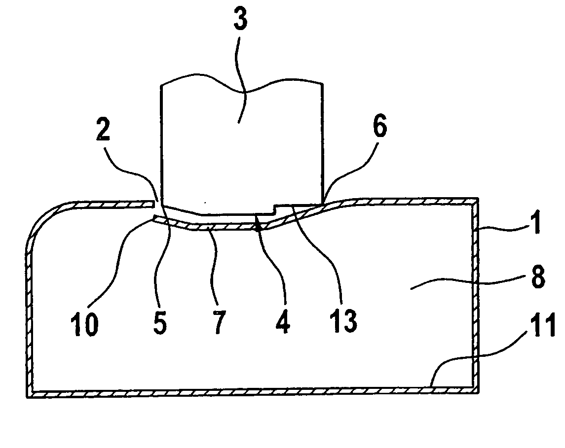 Method and Device for Reinforcing a Hollow Section with a Sealed Periphery