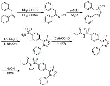 Synthesis method of parecoxib sodium