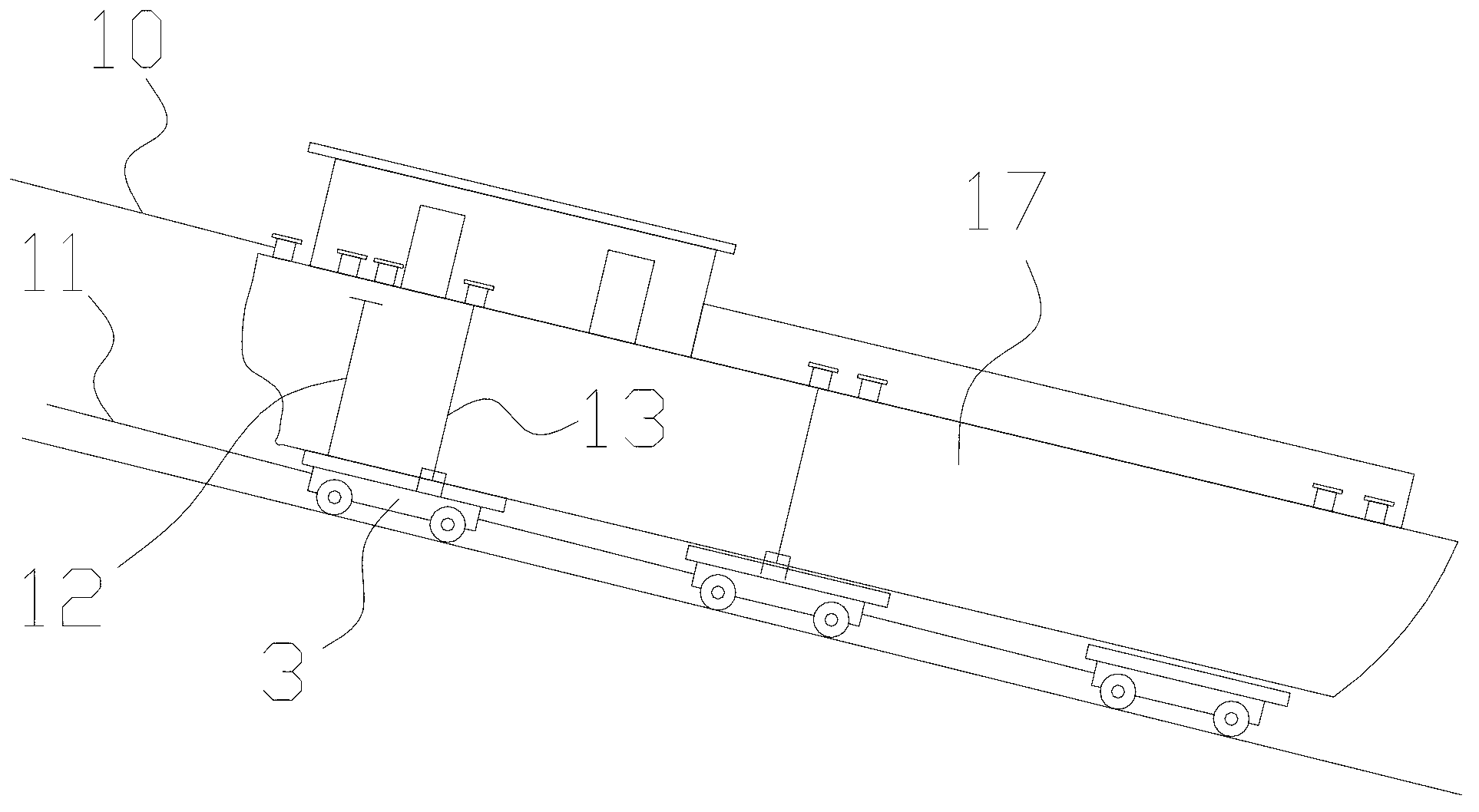 Rail oblique pull type ship lock
