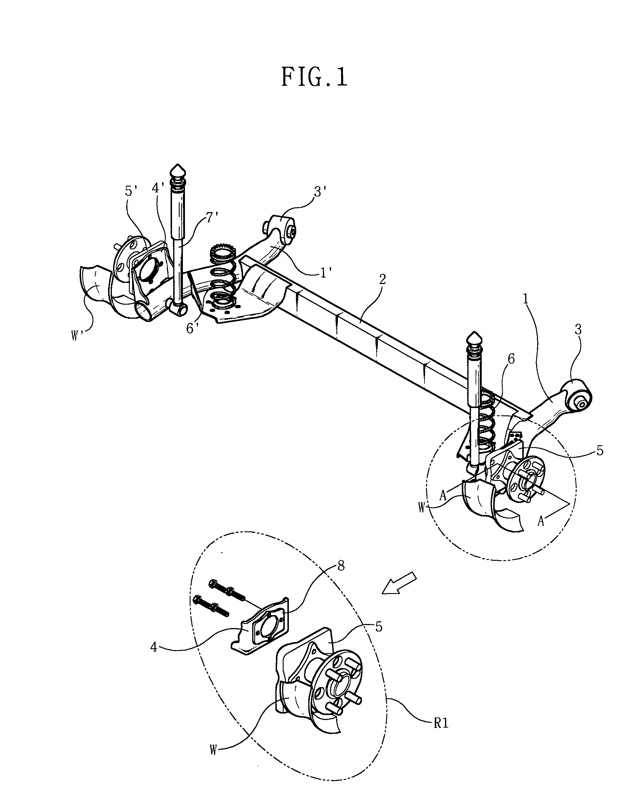 Wheel angle adjustment apparatus for automobile suspension system