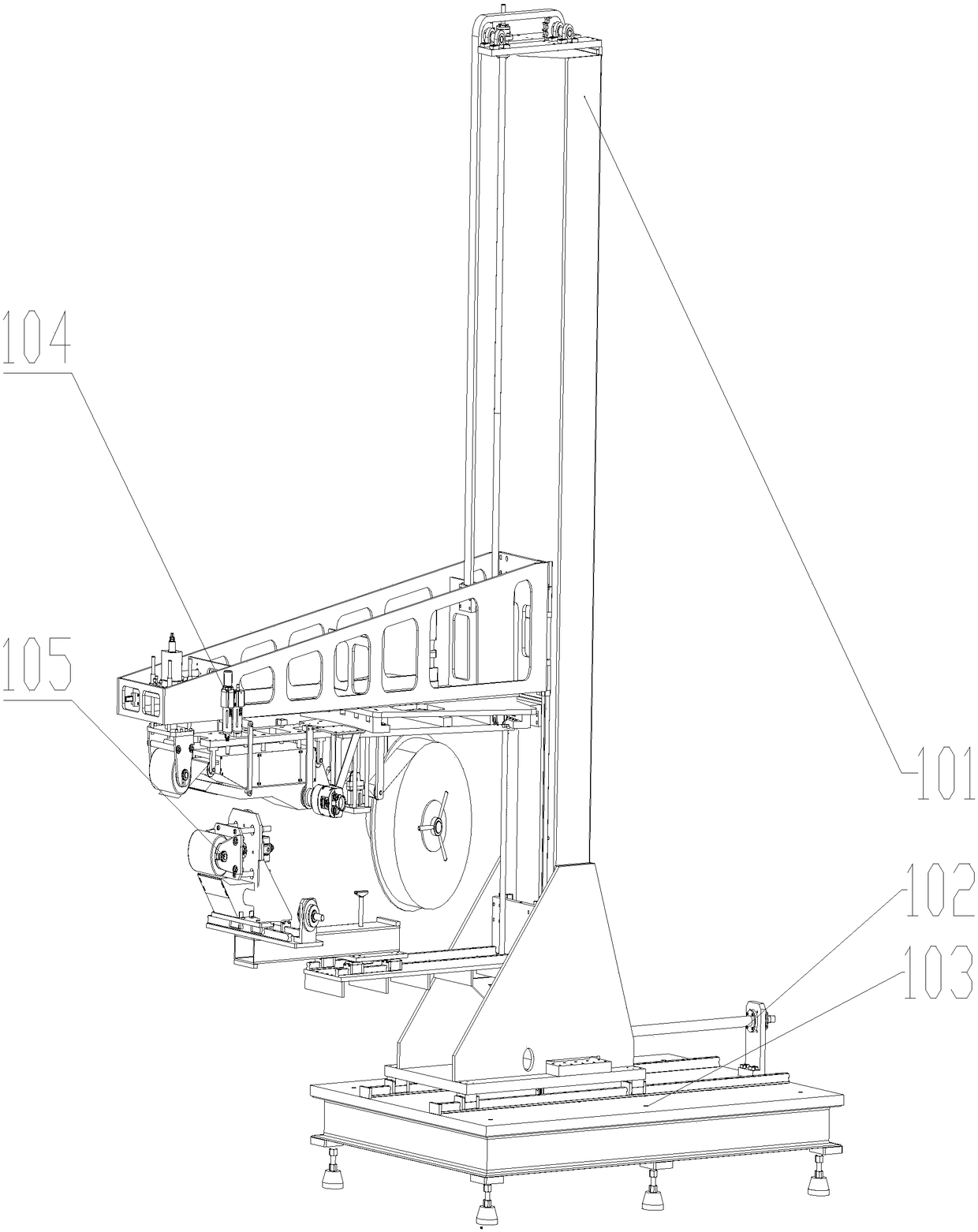 Continuous fiber winding station for large-diameter PE fiber-reinforced pipe