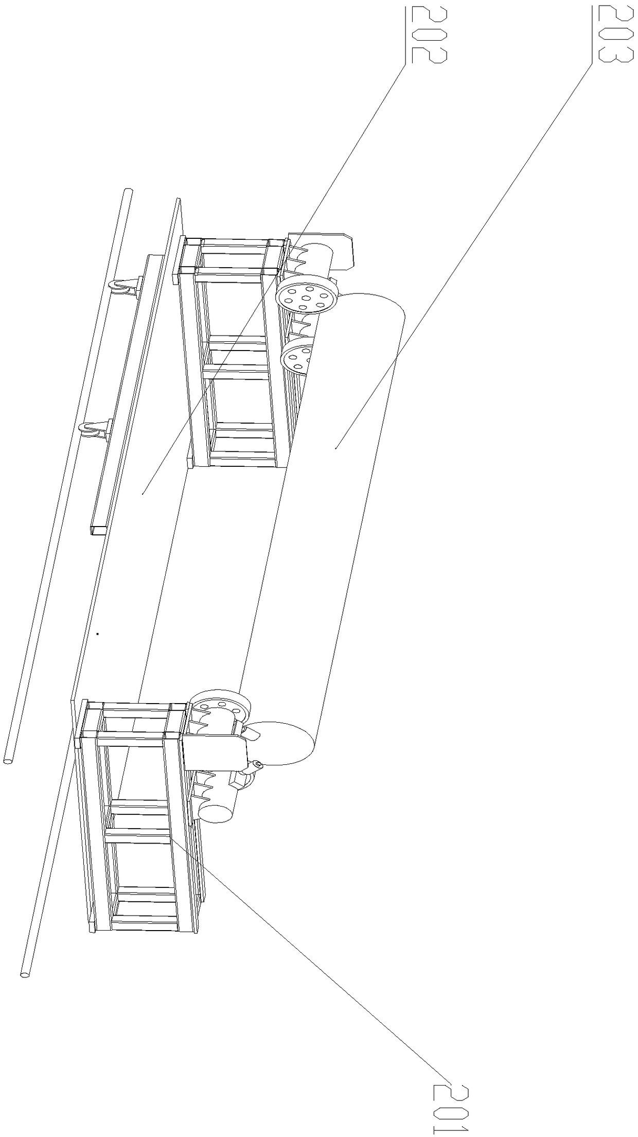 Continuous fiber winding station for large-diameter PE fiber-reinforced pipe