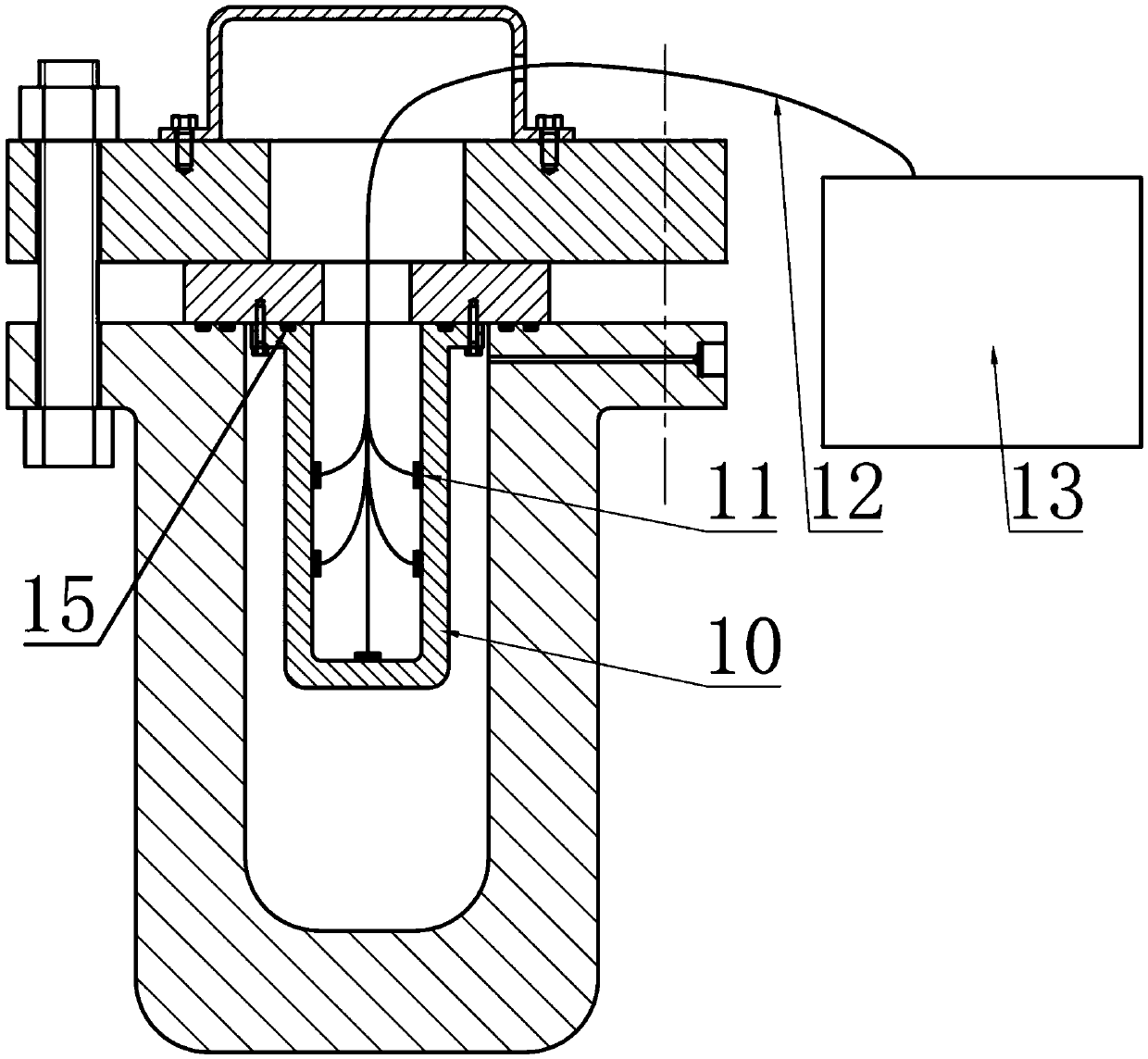 Hyperbaric cabin device for external pressure test of pressure container model