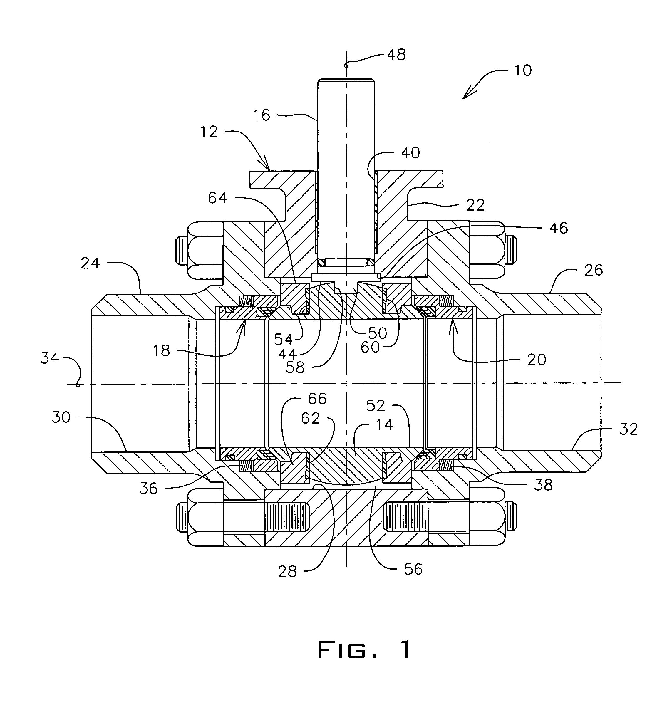 Valve with pressure adaptable seat