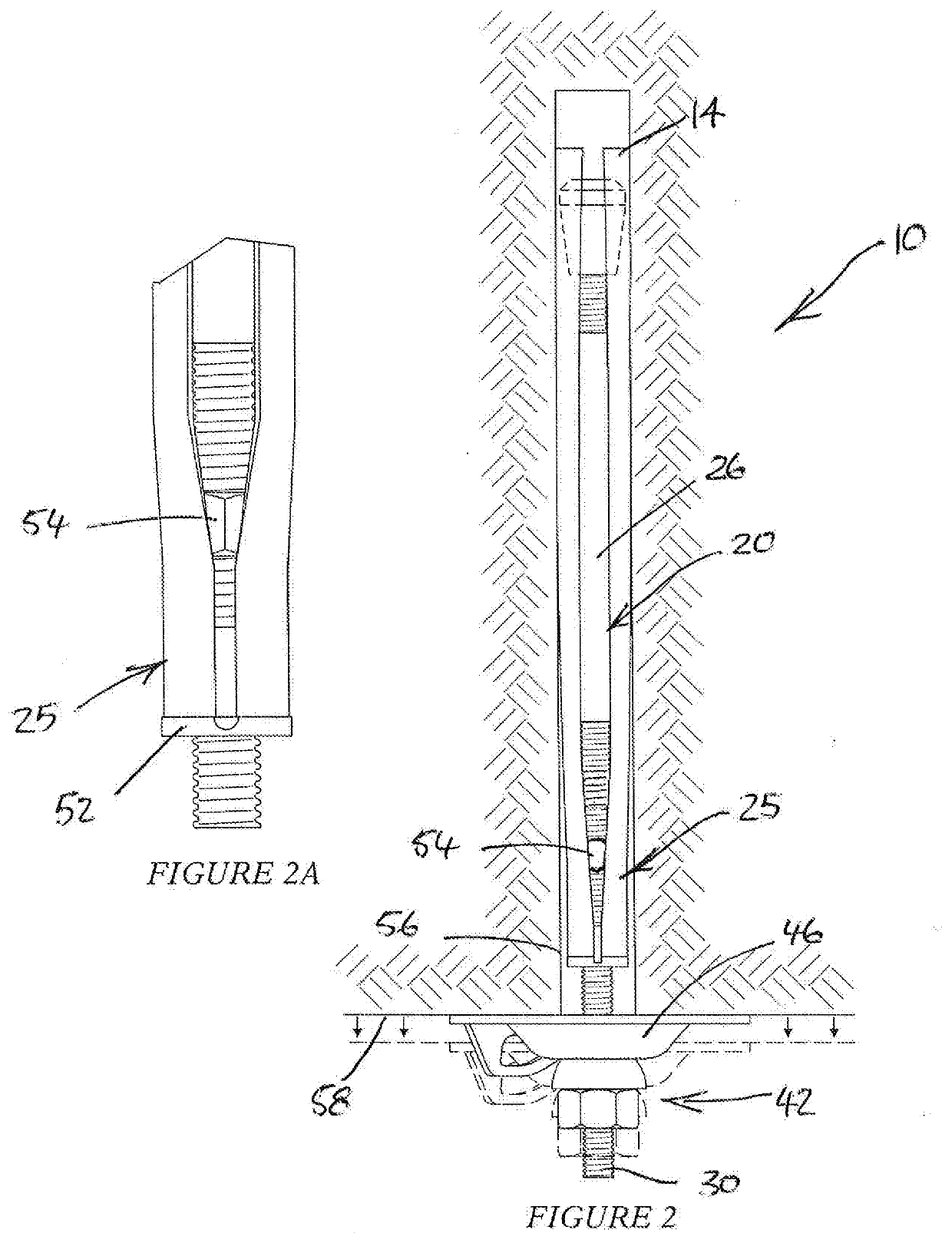 Rock bolt assembly with failure arrestor