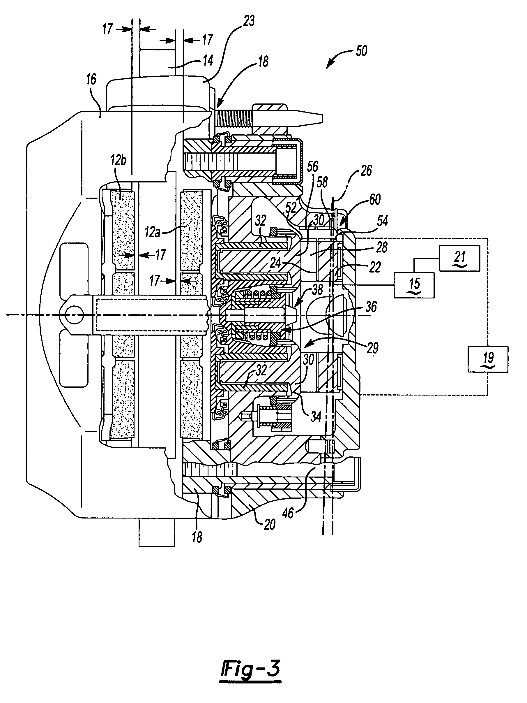 Brake assembly with brake pad position and wear sensor