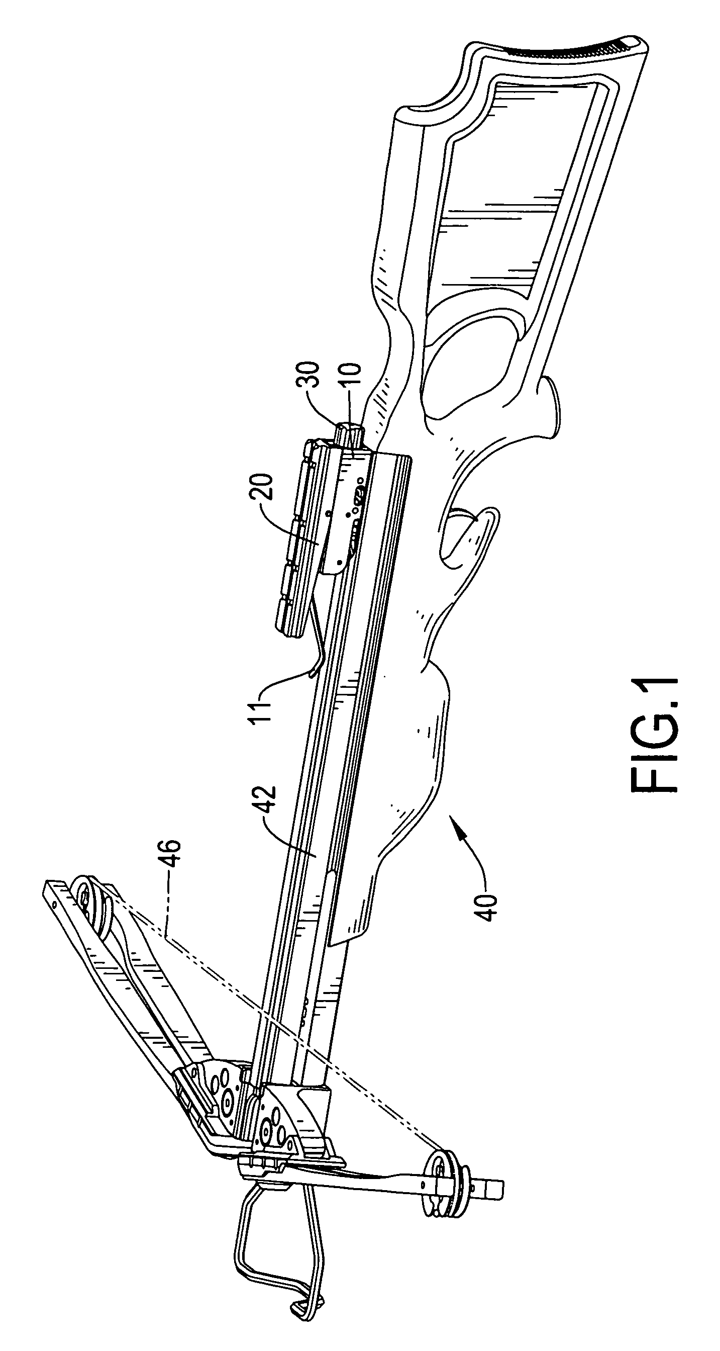 Trigger assembly with a safety device for a crossbow