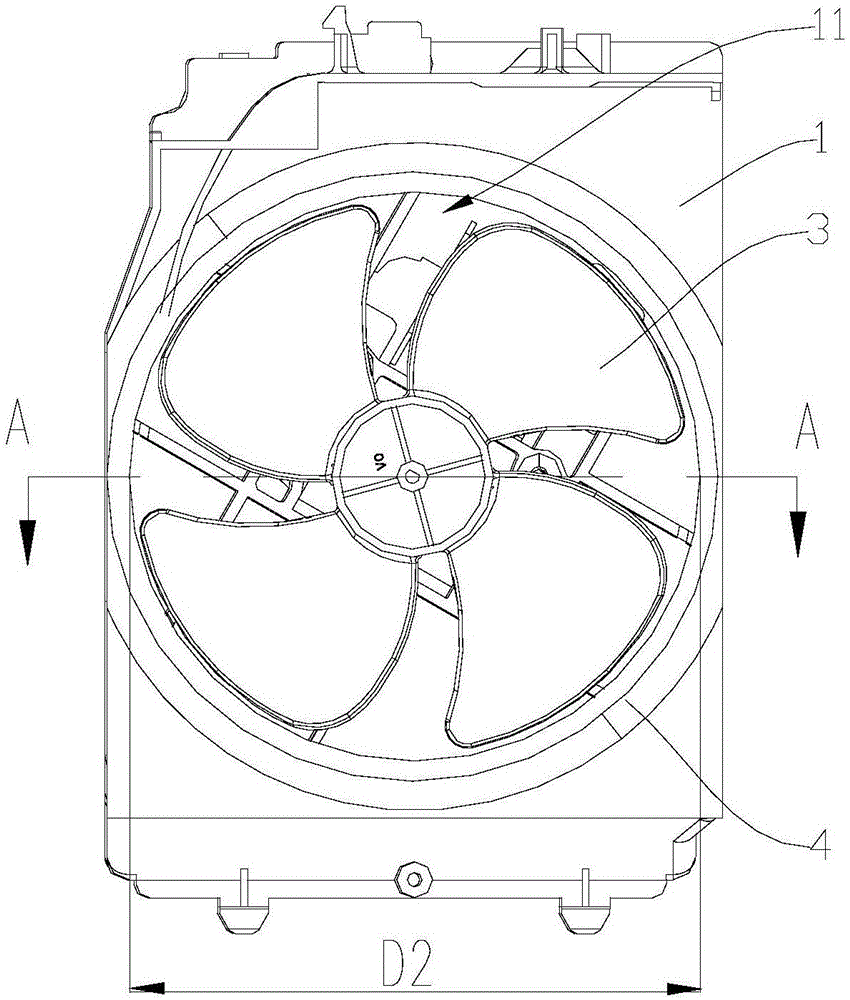 Draught fan assembly and household electric appliance with same