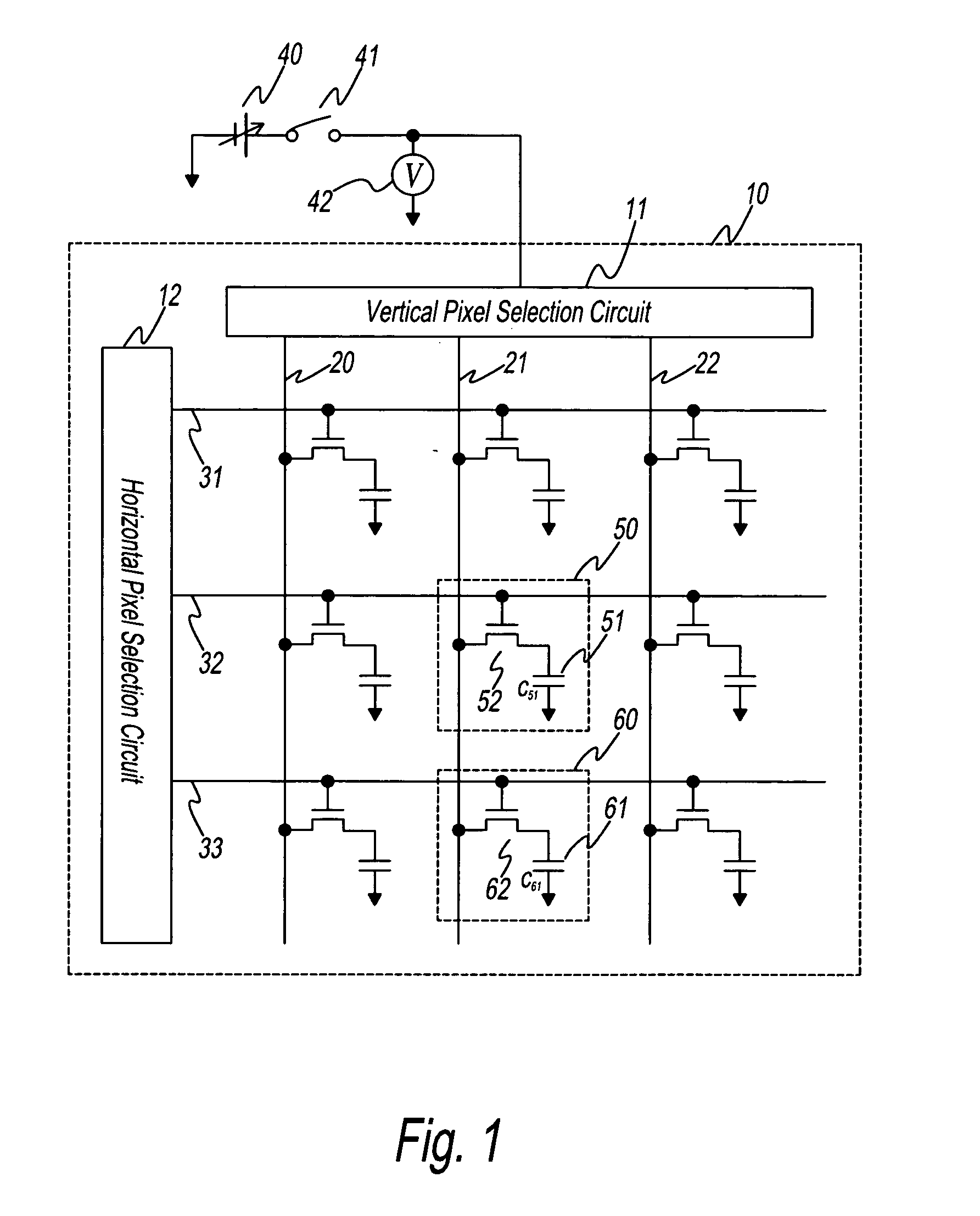 Method for testing a TFT array