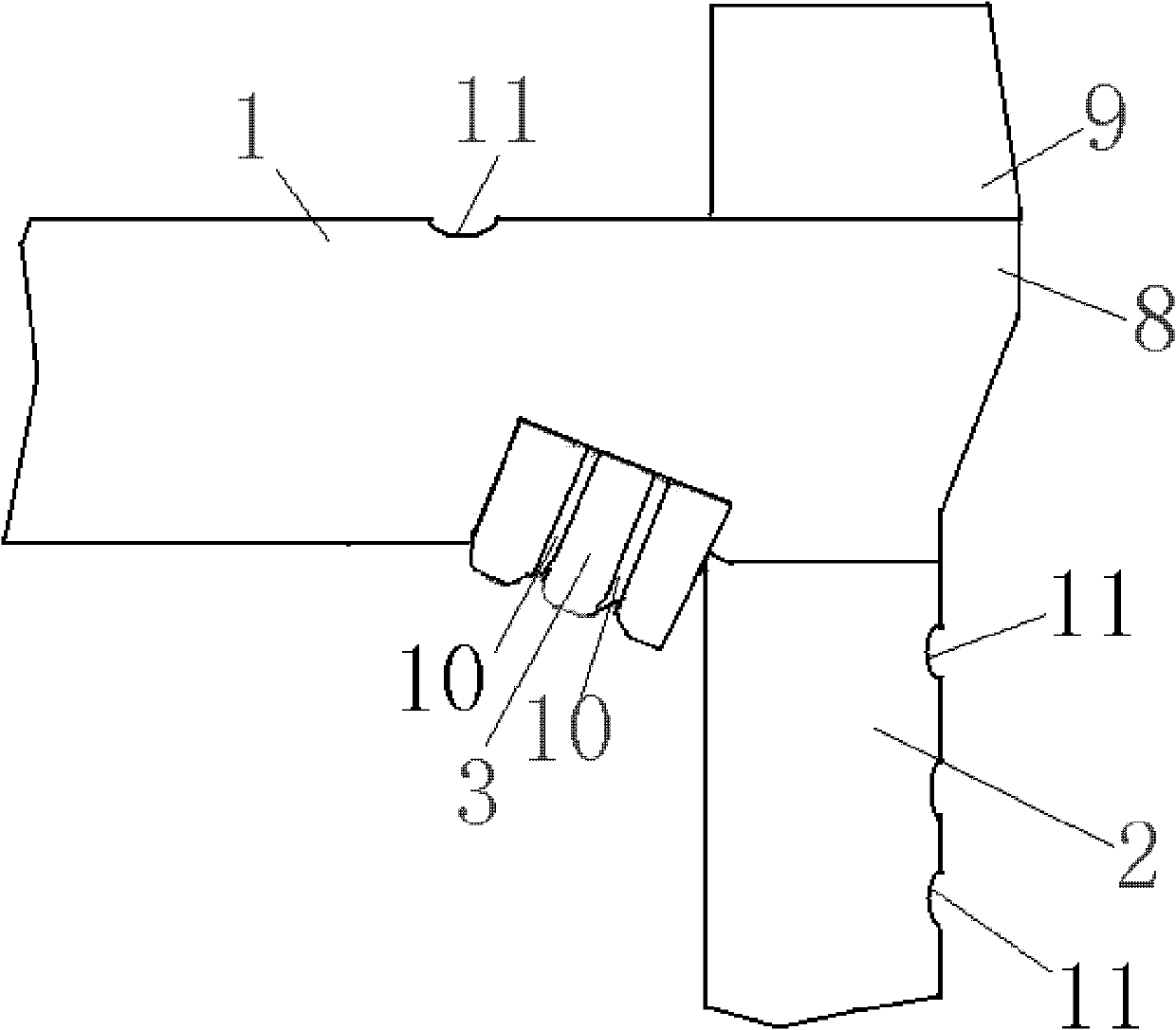 Front connecting structure of vehicle frame