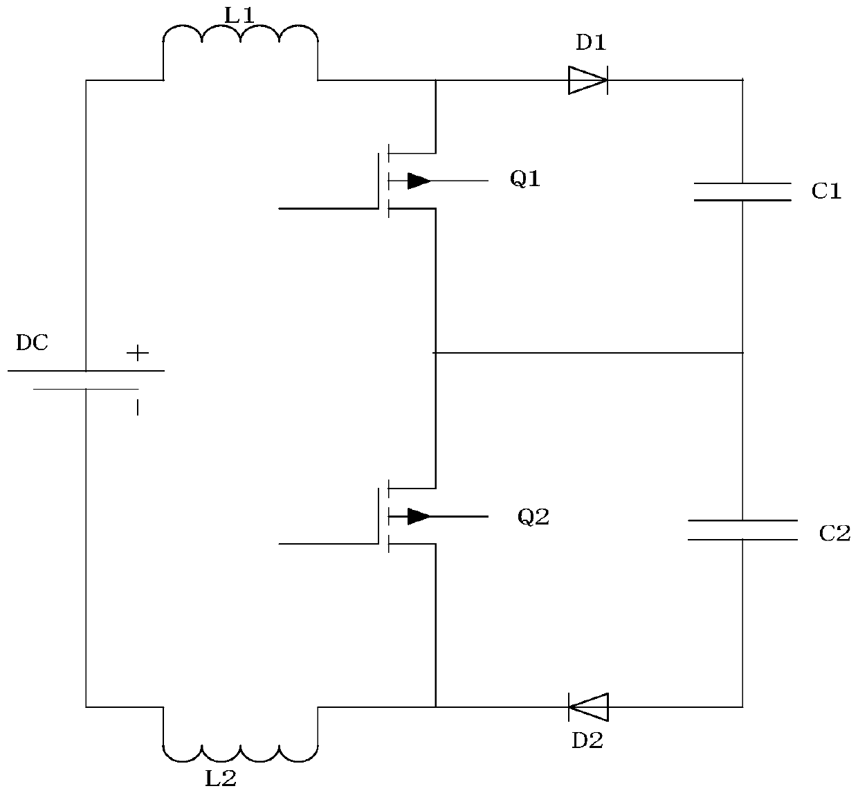 Three-level boost circuit
