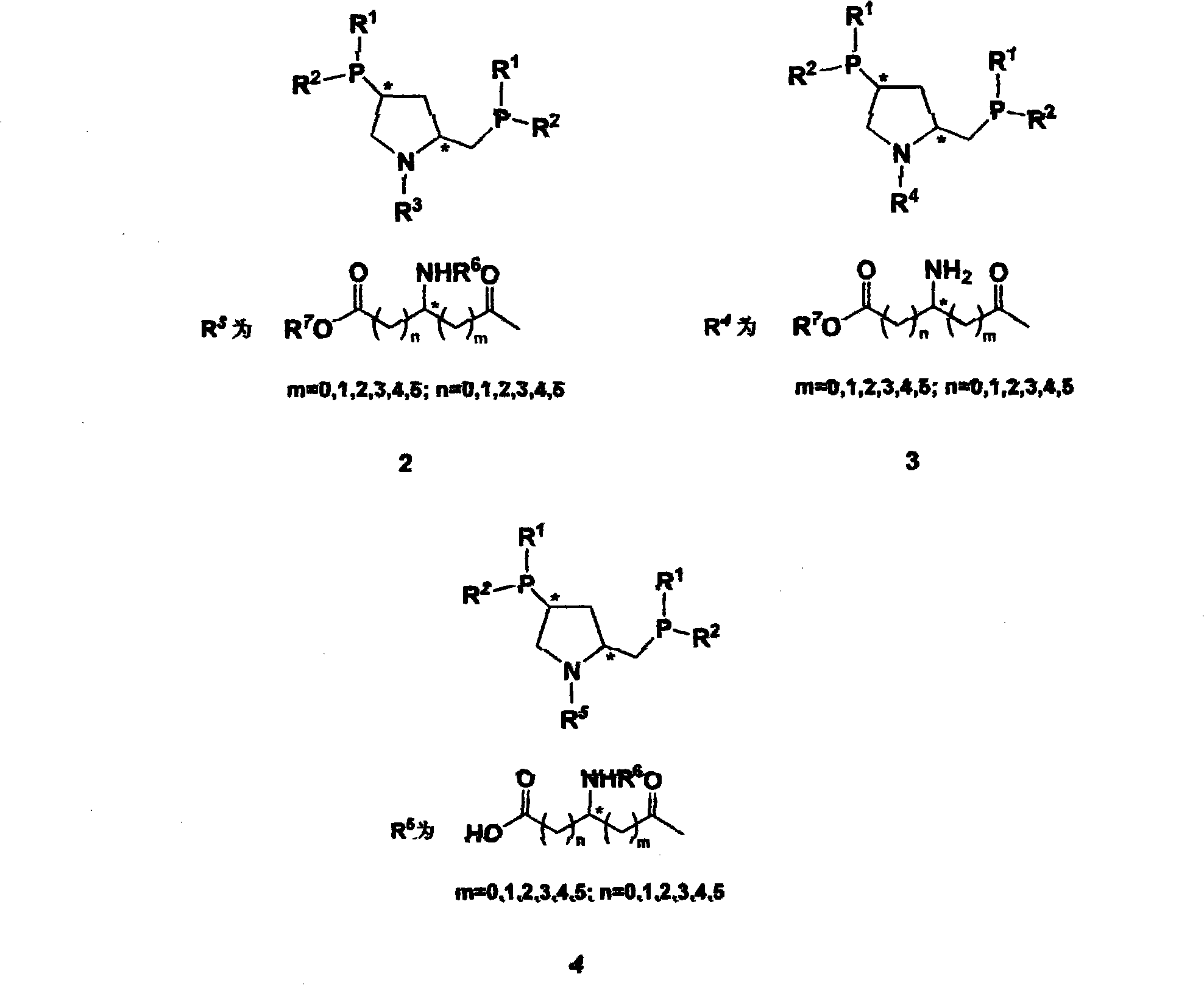 Synthesis of class of amino acid type amphoteric water-soluble chiral phosphine ligand and application thereof in asymmetric catalytic hydrogenation