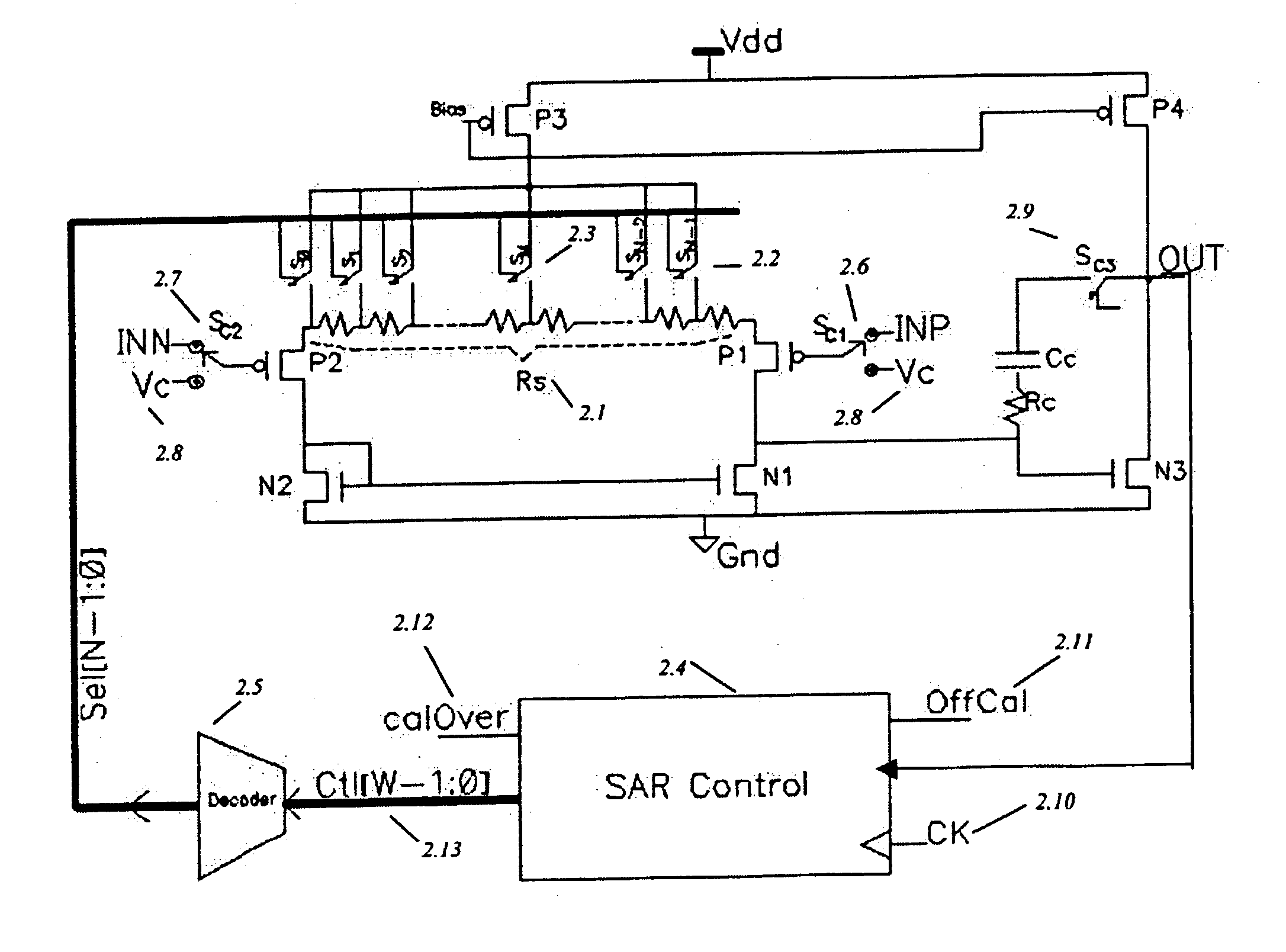 Non-switched capacitor offset voltage compensation in operational amplifiers