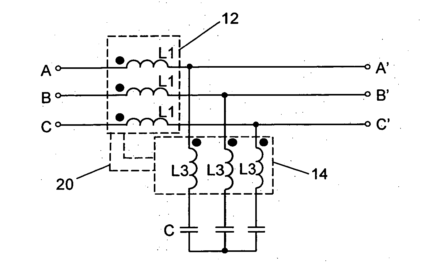 Harmonic mitigating device with magnetic shunt