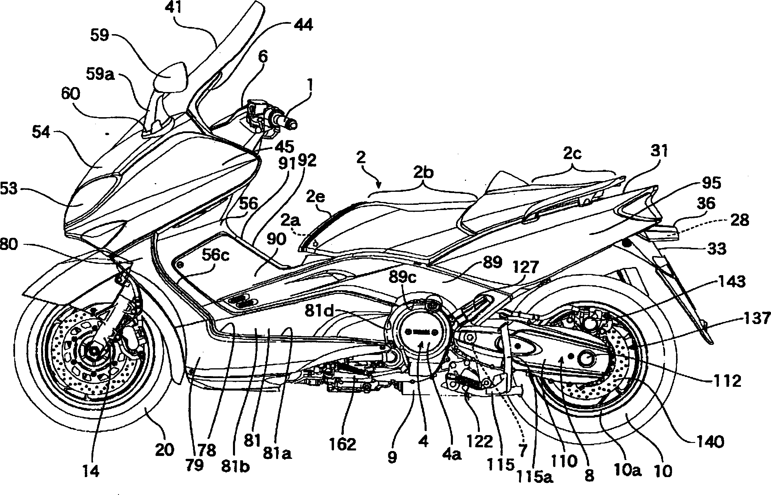 Outer mounting structure of light motorcycle