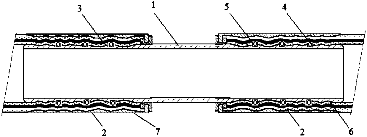 On-spot connection joint and method for reinforced thermoplastic plastic pipes