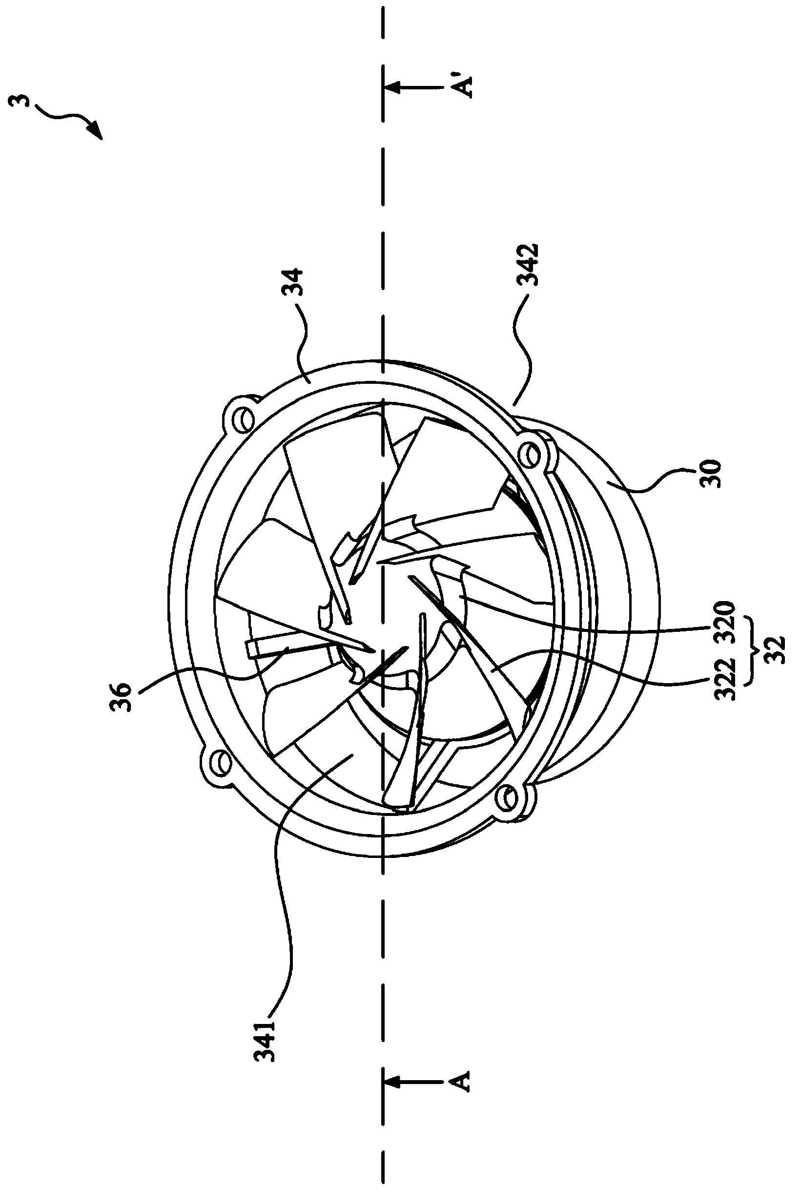 Fan and flow guide structure thereof