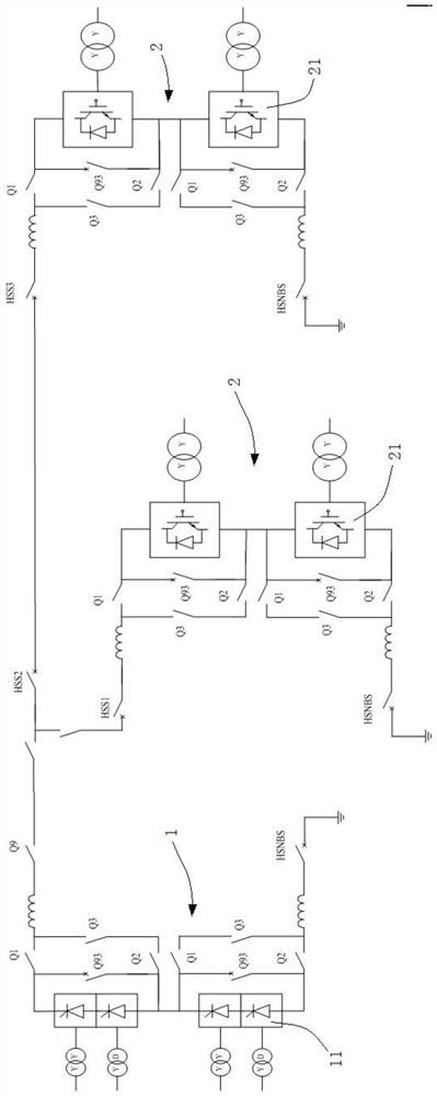 A three-terminal hybrid DC valve group failure exit method when inter-station communication failure