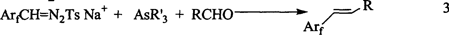 1-aryl-2 perluoro or polyfluoro phenyl ethylene and its derirative, its synthesis and application