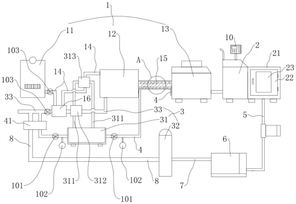 a solid co  <sub>2</sub> Exhaust gas treatment system of washing machine