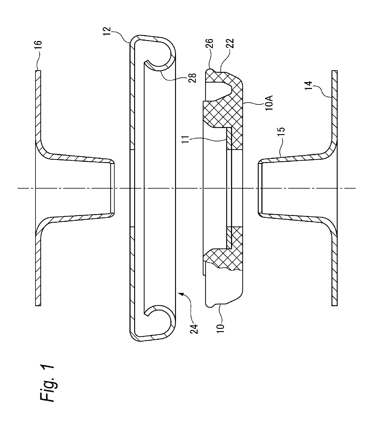 Male member of snap fastener and snap fastener