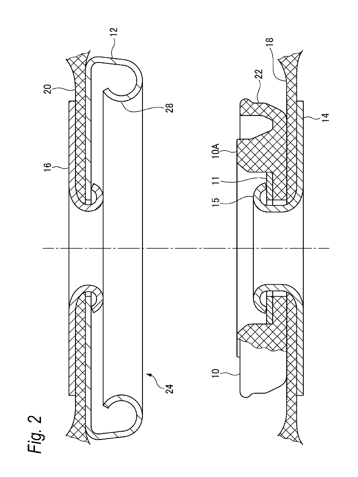 Male member of snap fastener and snap fastener