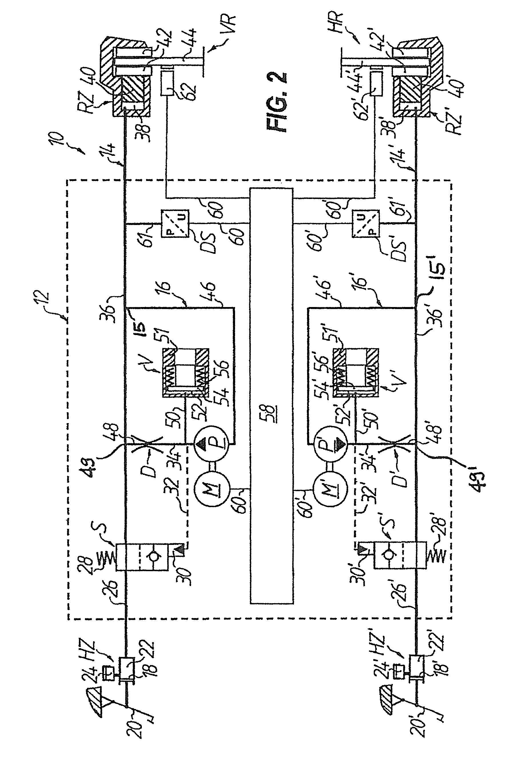 Anti-lock hydraulic braking system, in particular for motorized two-wheel vehicles