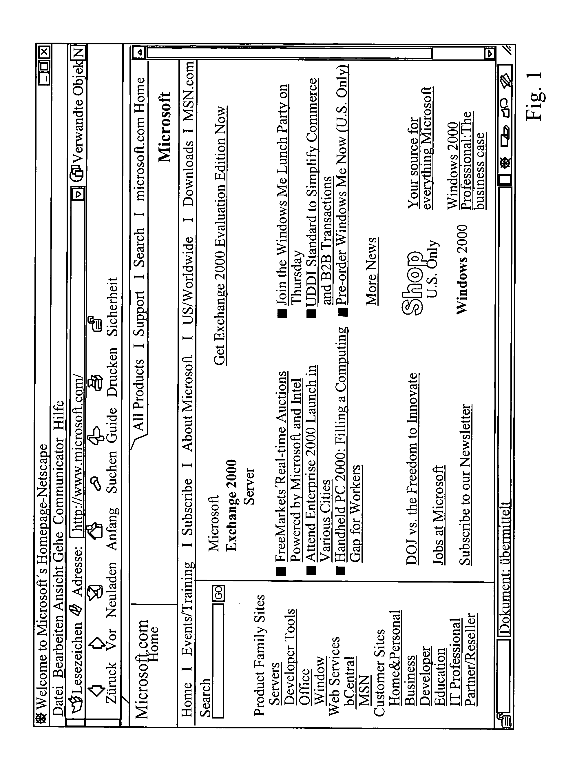 Method for the display of standardized large-format internet pages with for example HTML protocol on hand-held devices with a mobile radio connection