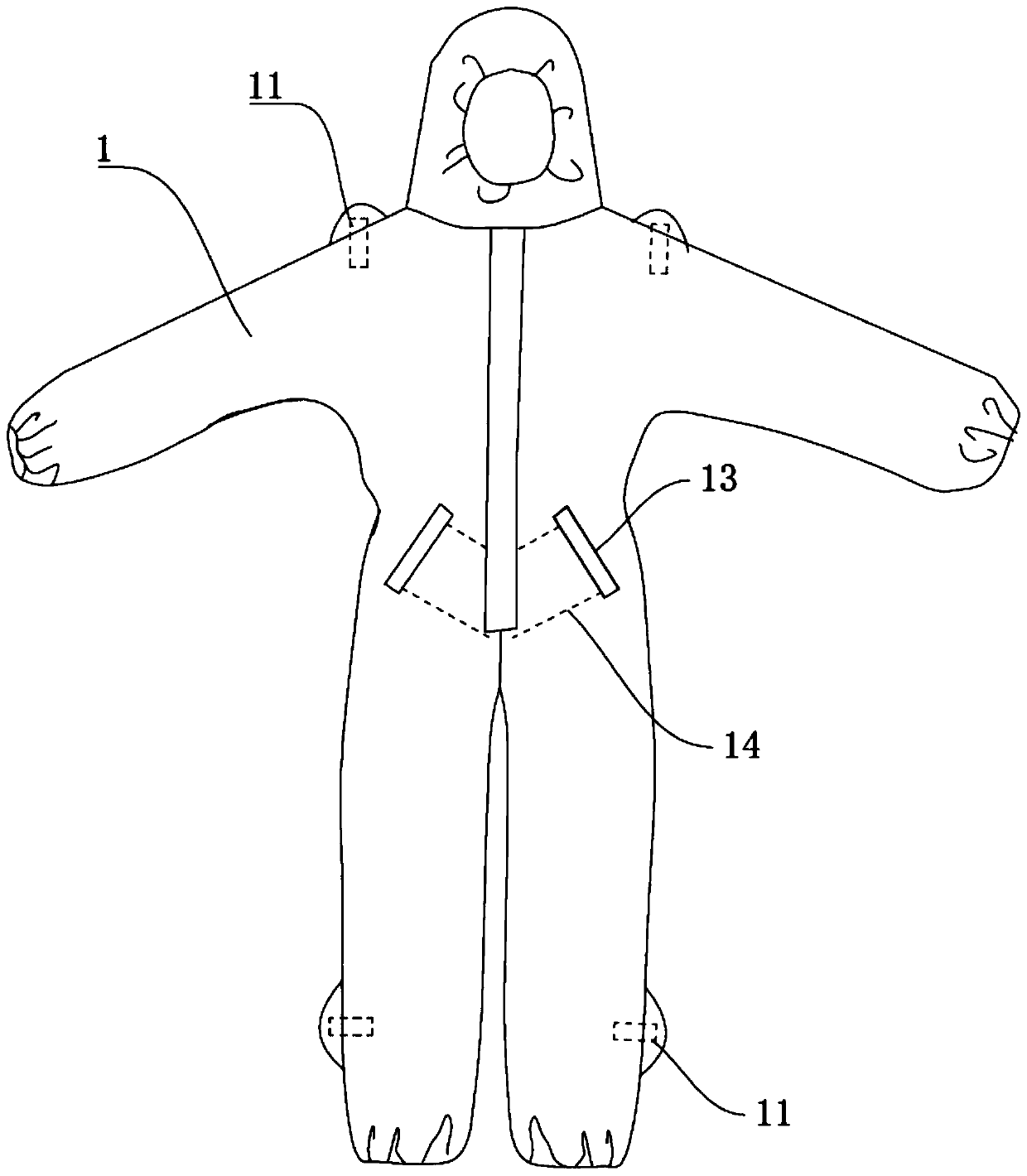 Work clothes supporting use of medical protective clothing and use method thereof
