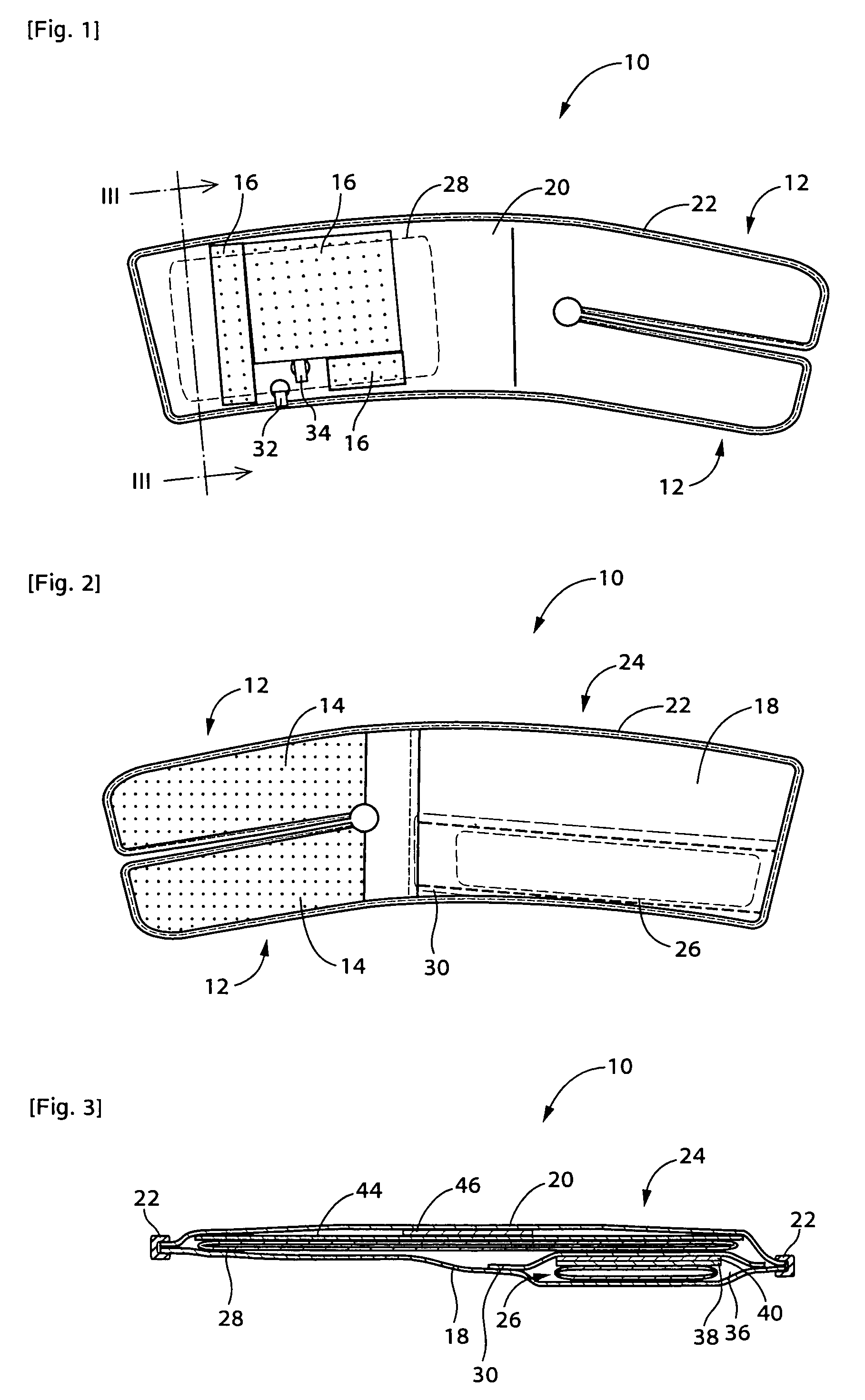 Inflatable cuff for blood pressure measurement