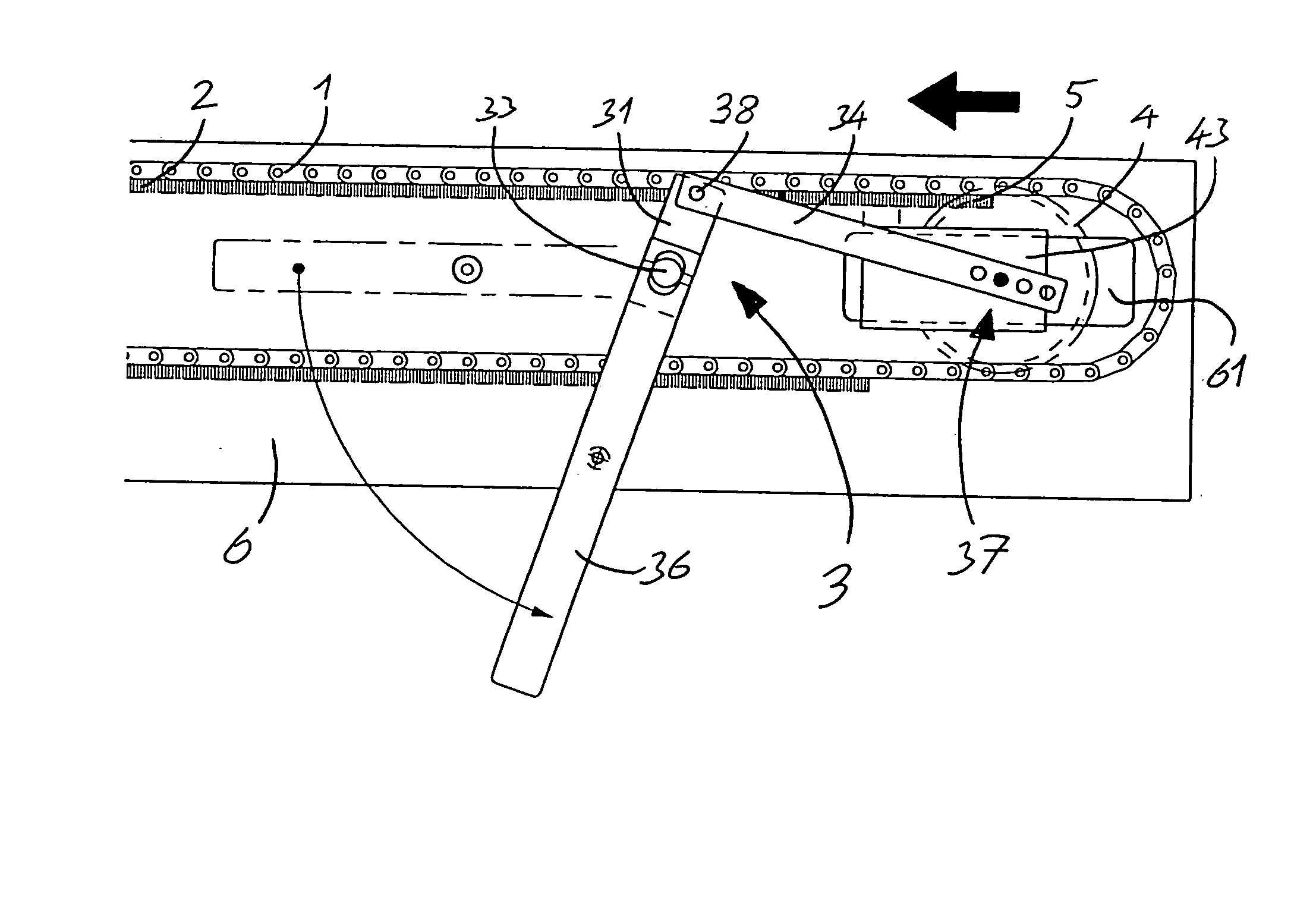 Device for tensioning and loosening of an endless conveyor belt which is guided over deflection means