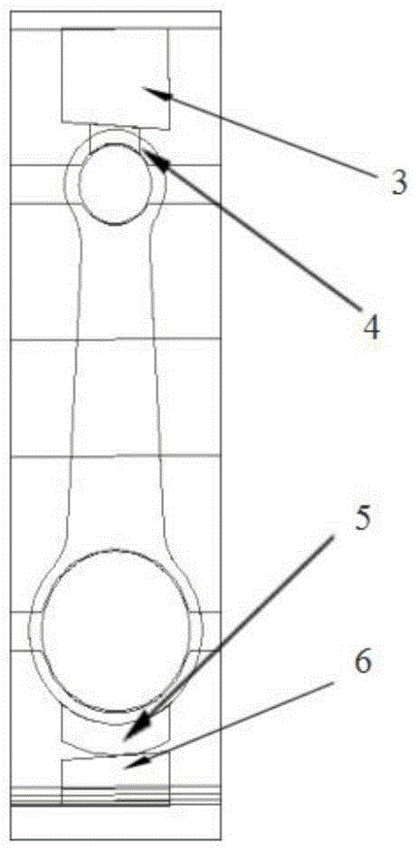 Auxiliary block for connecting rod fatigue test