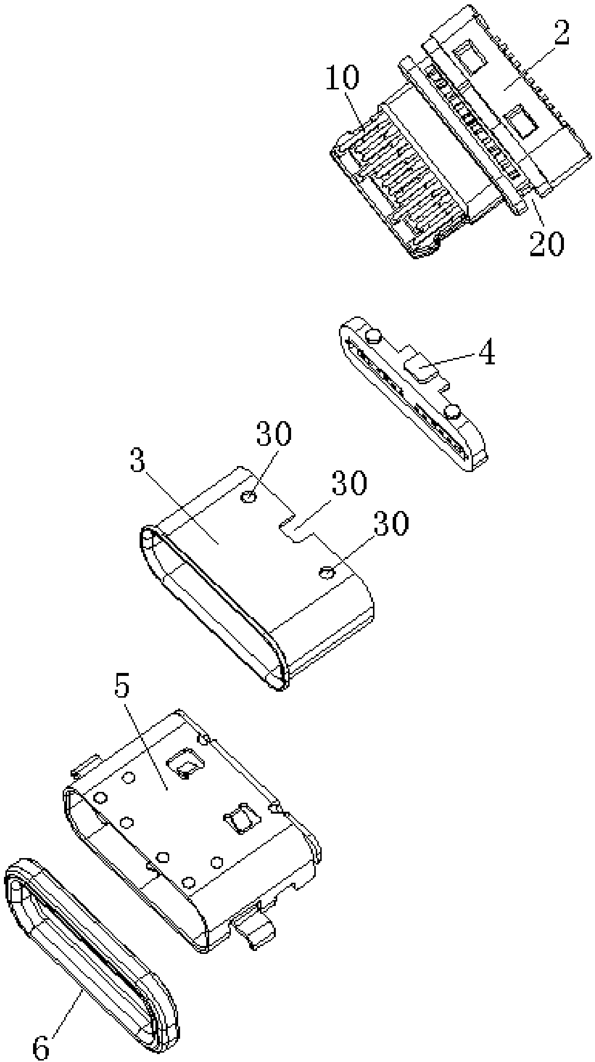 USB Type-C connector with waterproof structure