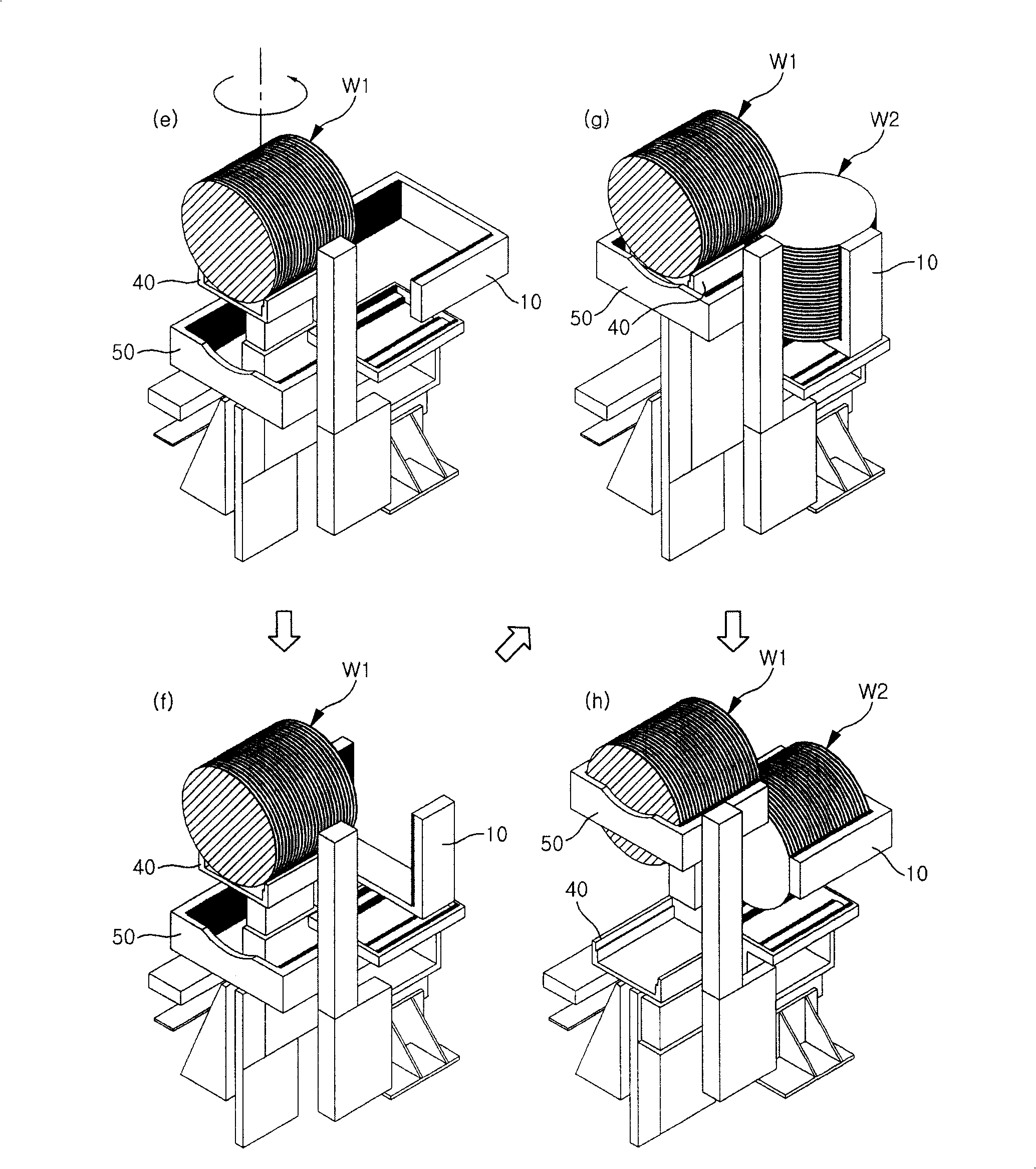 Wafer array apparatus and method for arraying wafer