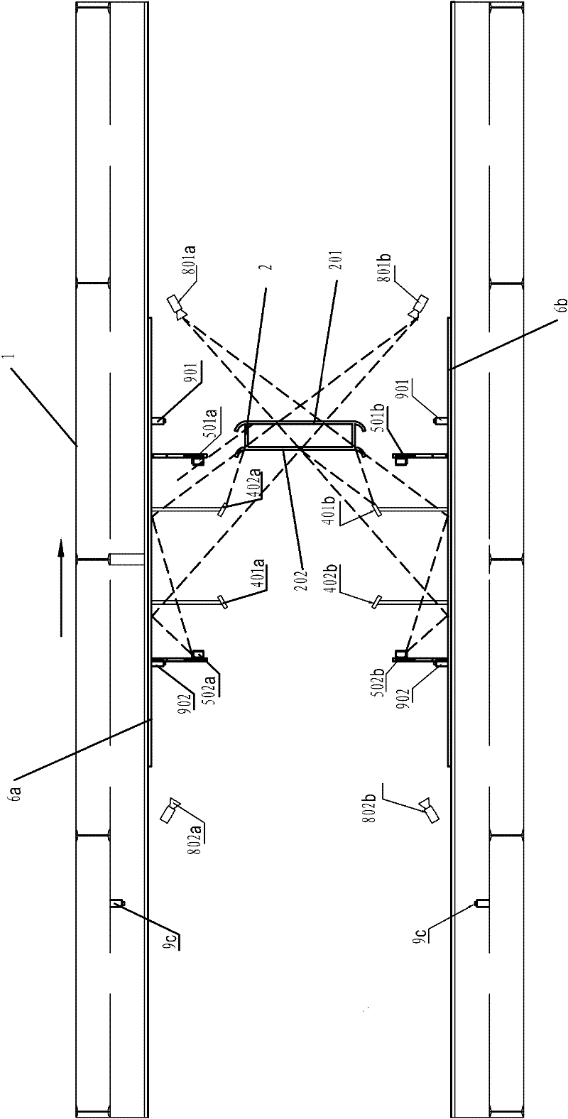 Device for automatically online-detecting abrasion of pantograph pan of locomotive