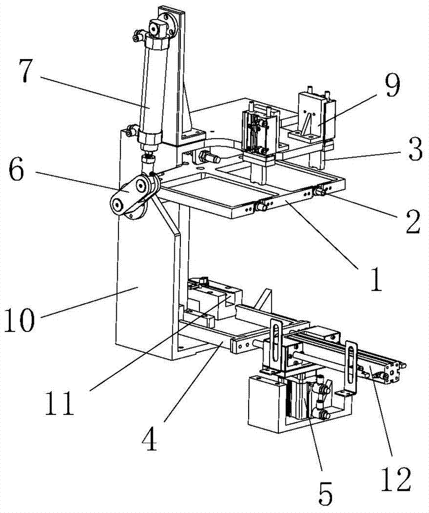 A finished product unloading mechanism of a packaging bag nozzle welding machine