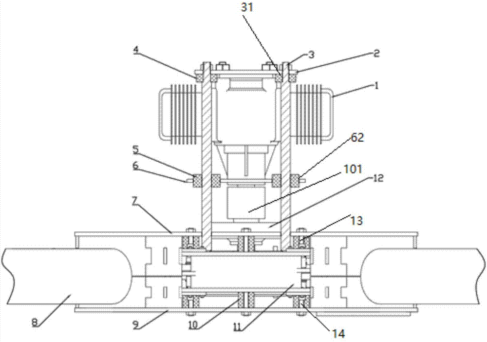 Damping mechanism for engine of oil drive rotor-wing unmanned aerial vehicle