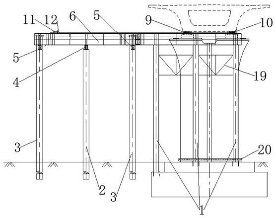 Railway box girder transverse moving and falling device and dismantling construction method